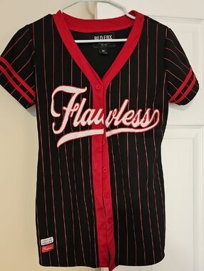 Red Fox 'Flawless' Black & Red Baseball Jersey - Women’s M